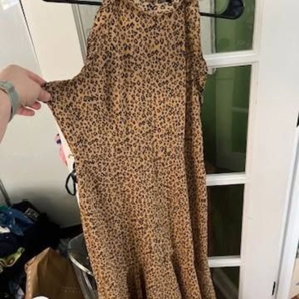 Who What Wear Leopard Print Halter Dress Size S